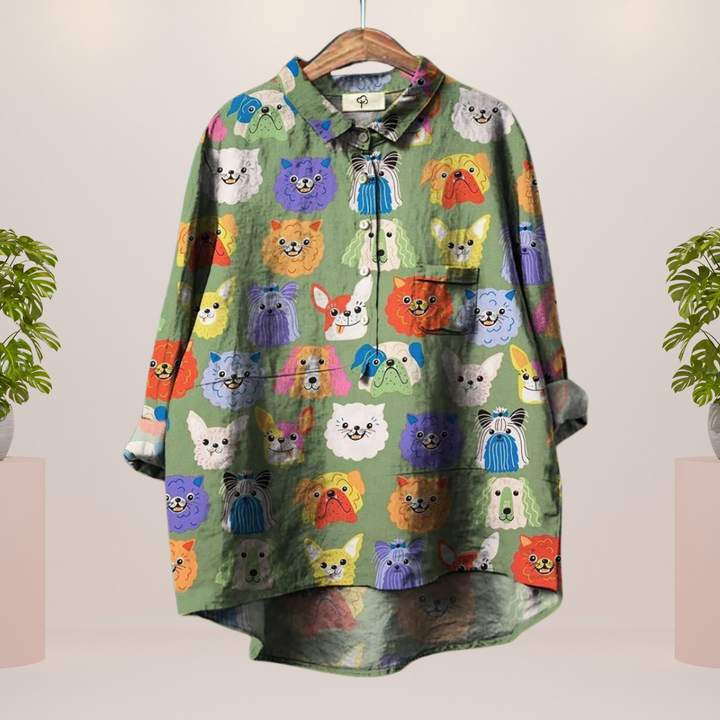 Hellen - Trendy Print Art Shirt