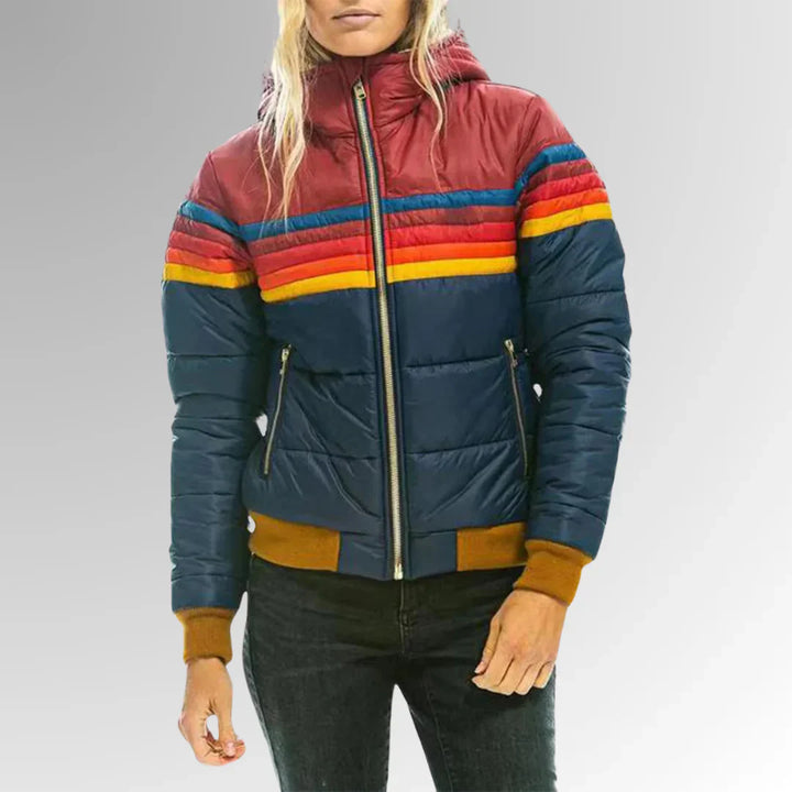 Grayce - Rainbow Striped Zip-Up Jacket