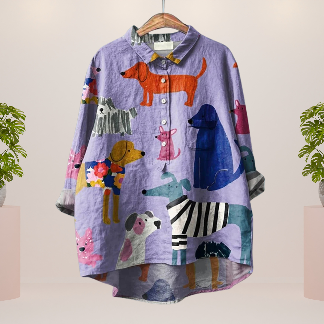 Hellen - Trendy Print Art Shirt